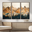 Rustic Wood Mountain Wall Art Print | Triptych Giclee Print