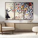 Banksy Graffiti Wall Art Canvas Print: Girl Releasing