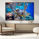 Underwater Sea Turtle Wall Art Canvas Print – Vibrant Ocean