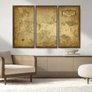 Vintage Game of Thrones Map Wall Art | Westeros and Essos