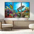 Colorful Coral Reef and Sea Life Turtle Canvas Print, by MyGreatCanvas | Canvas Wall Art Prints | Photo Prints & Wall Decor