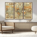 Push Pin World Map Canvas Print – Travel Tracker Wall Art