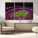 Bryant-Denny Stadium Night Game Triple Canvas Wall Art - by MyGreatCanvas | Canvas Wall Art Prints | Photo Prints & Wall Decor