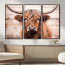 Vintage Scottish Highland Cow Cattle Art Print Farmhouse