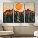 Sunset Mountain Landscape Canvas Wall Art Print - Nature