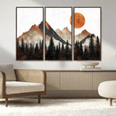 Modern Abstract Mountain Canvas Wall Art Print, Abstract