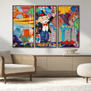 Pop Art Monopoly Man Canvas Wall Art Print - Bold and
