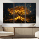 Golden Tree of Life Canvas Wall Art Print - Majestic Glowing by MyGreatCanvas | Canvas Wall Art Prints | Photo Prints & Wall Decor