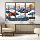 Abstract Winter Landscape Canvas Wall Art Print -  Large