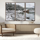 Winter Wall Art - Cabin by the Lake Canvas Wall Art - Serene by MyGreatCanvas | Canvas Wall Art Prints | Photo Prints & Wall Decor