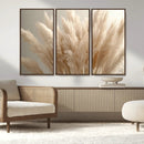 Pampas Grass Canvas Wall Art - Elegant Neutral Decor for