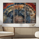 Abstract Tree Ring Wall Art Canvas Print – Colorful Framed