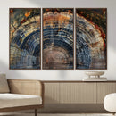 Framed Tree Ring Wall Art - Abstract Colorful Tree Ring Wall