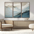 Waves Abstract Wall Art Print, Modern Framed Abstract Canvas