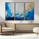 Blue Abstract Print - Dynamic Ocean-Inspired Canvas Wall Art