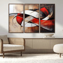 Abstract Wall Art - Modern Red and White Canvas Wall Art