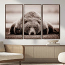 Grizzly Bear Wall Art Print - Bear Canvas Wall Art - Rustic