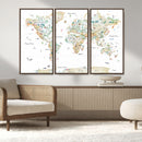 Animal World Map for Kids Room Decor