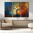 Yggdrasil Tree of Life Mosaic Stained Glass Wall Art Canvas,
