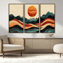 Mountain Triptych Wall Art Canvas Print – Western Nature