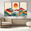 Southwest Mountain Wall Art Canvas Print – Boho Triptych