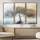 Golden and Silver Tree Wall Art – Framed Elegant Leaves by MyGreatCanvas | Canvas Wall Art Prints | Photo Prints & Wall Decor