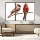 Cardinal Canvas Wall Art - Male and Female Cardinal Print -