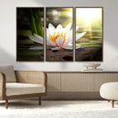 Lotus Flower Wall Art Canvas Print, Water Lily Large Wall