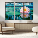 Lotus Flower Wall Art Canvas Print, Water Lily Large Wall