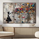 Butterfly Girl Wall Art – Vibrant Street Style Canvas Print,