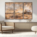 Rustic Farmhouse Wall Art Canvas Print | Barn and Field