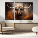 Highland Bull Canvas Abstract Canvas Wall Art Print –