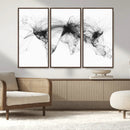 Flight Routes Air Traffic Map Canvas Wall Art - Framed -