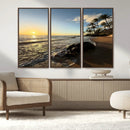 Tropical Beach Wall Art - Stunning Ocean Sunset Canvas Print