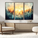 Abstract Forest Wall Art Print- Serene Nature Canvas Print