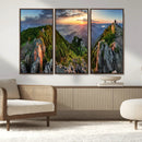 Mountain Sunset Panoramic Wall Art Canvas Print – Framed