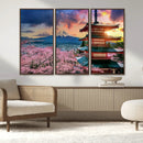 Mount Fuji Cherry Blossom Wall Art Canvas Print – Framed