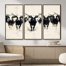 Texas Longhorn Wall Art – Framed Black White Cattle Canvas by MyGreatCanvas | Canvas Wall Art Prints | Photo Prints & Wall Decor