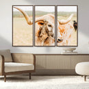 Texas Longhorn Wall Art Canvas Print – Framed Spotted Cow
