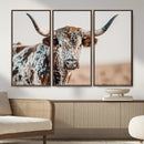 Texas Longhorn Wall Art – Framed Speckled Cow Canvas by MyGreatCanvas | Canvas Wall Art Prints | Photo Prints & Wall Decor