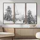 Snowy Ski Lift Wall Art – Framed Winter Forest Canvas by MyGreatCanvas | Canvas Wall Art Prints | Photo Prints & Wall Decor