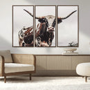 Texas Longhorn Wall Art – Framed Spotted Bull Canvas by MyGreatCanvas | Canvas Wall Art Prints | Photo Prints & Wall Decor
