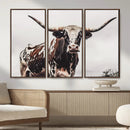 Texas Longhorn Wall Art Canvas Print – Framed Spotted Bull by MyGreatCanvas | Canvas Wall Art Prints | Photo Prints & Wall Decor
