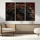 Dark Wood Ring Wall Art Canvas Print – Framed Abstract Tree