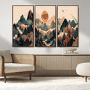 Wood Mountain Landscape Wall Art Canvas Print – Framed