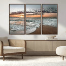 Ocean Sunset Wall Art Canvas Print – Framed Beach Waves
