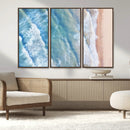 Aerial Ocean View Wall Art Canvas Print – Framed Soft Blue