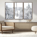Snowy Ski Lift Wall Art – Framed Winter Mountain Canvas by MyGreatCanvas | Canvas Wall Art Prints | Photo Prints & Wall Decor