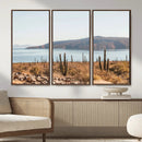 Desert Lake Wall Art – Framed Cactus Mountain Canvas by MyGreatCanvas | Canvas Wall Art Prints | Photo Prints & Wall Decor