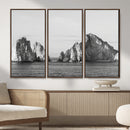 Coastal Wall Art – Framed Black White Ocean Canvas Artwork, by MyGreatCanvas | Canvas Wall Art Prints | Photo Prints & Wall Decor